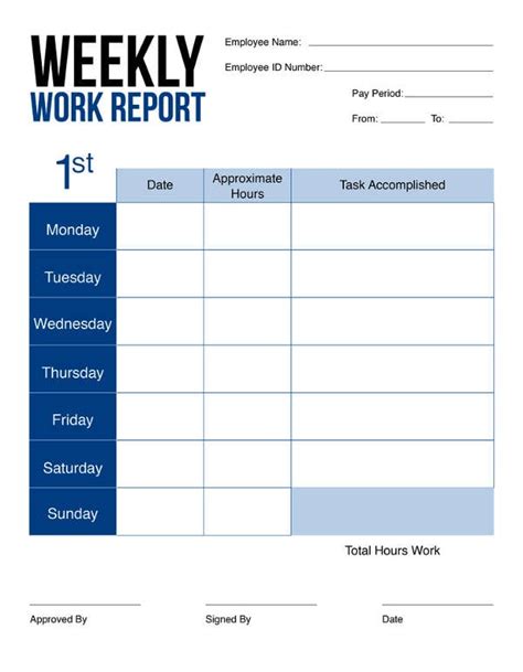 weekly activity report template excel download
